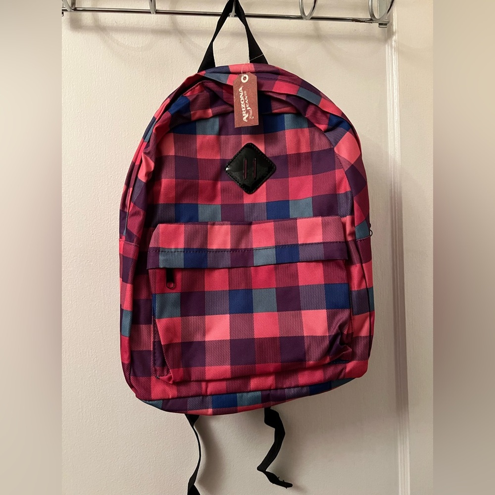 Stylish Pink and Purple Checkered Backpack | School Backpack